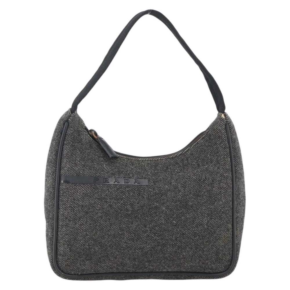 Prada Wool Hand Pouch Gray